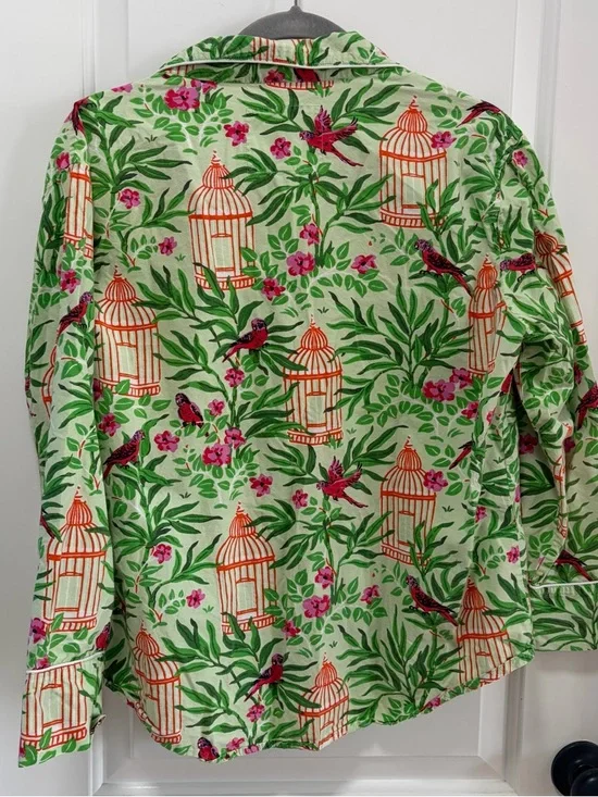 Printfresh Birds of a Feather size Small Long Sleeve Pajama Top in Kiwi Slice - Picture 8 of 9